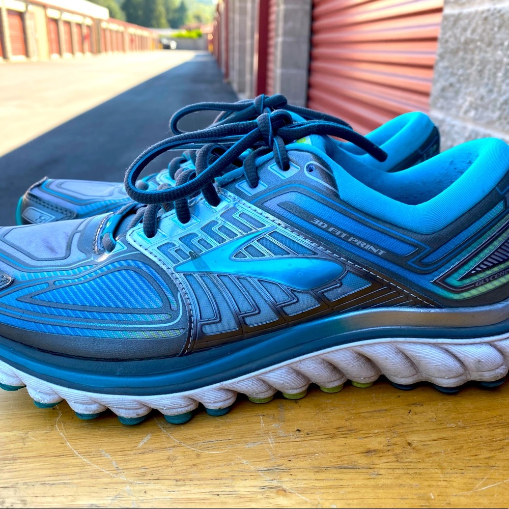 Brooks Glycerin G13 Women's Super DNA 3D Fit Print Shoes Teal Running Size 8.5B